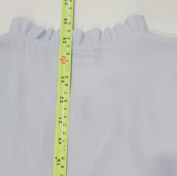 Karl Lagerfeld Paris Faux Pearl Smocked Mock Neck Top Sz M - Picture 7 of 10